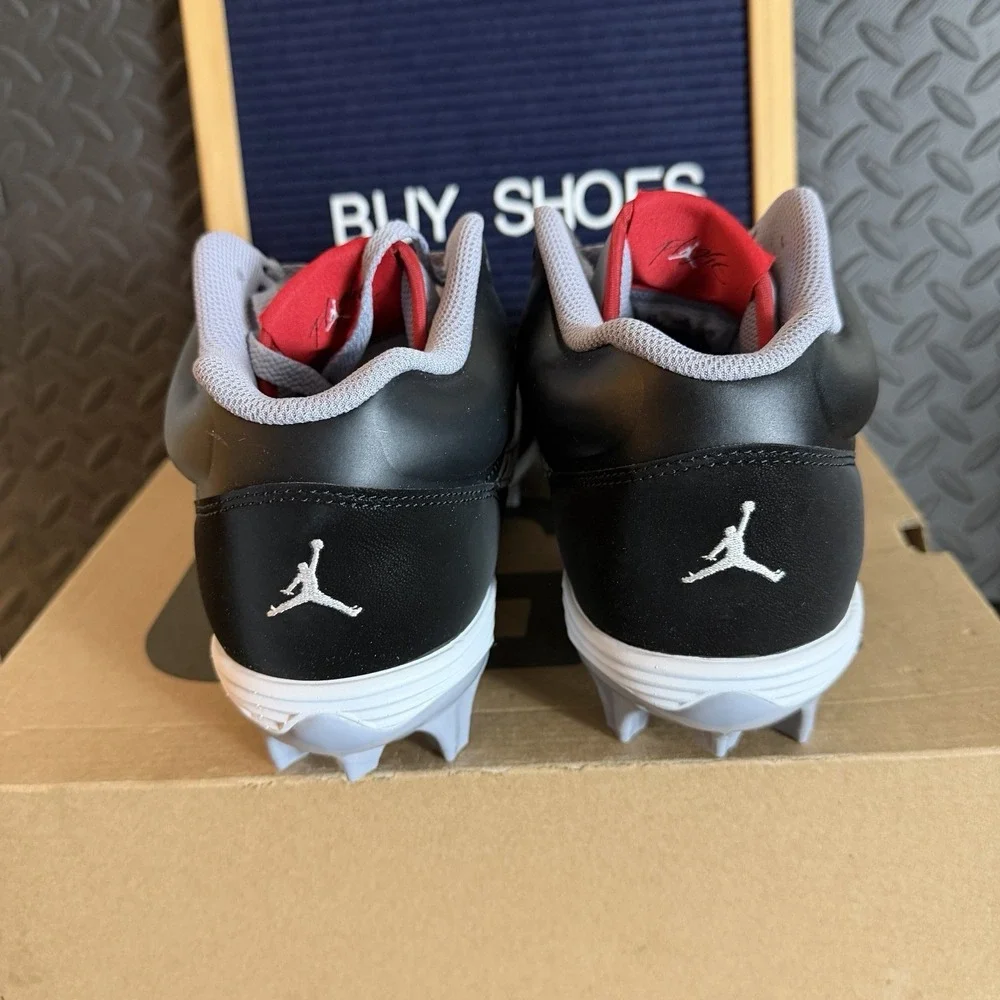 Nike Air Jordan Stadium 90 Low TD Black Cement Football Cleats Mens Size 9.5